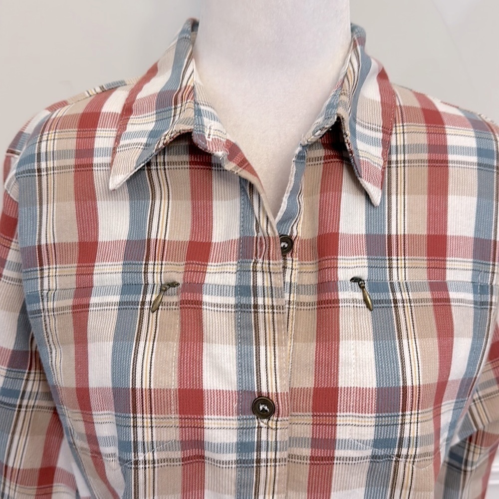 Alfred Dunner plaid button down shirt - Picture 3 of 5